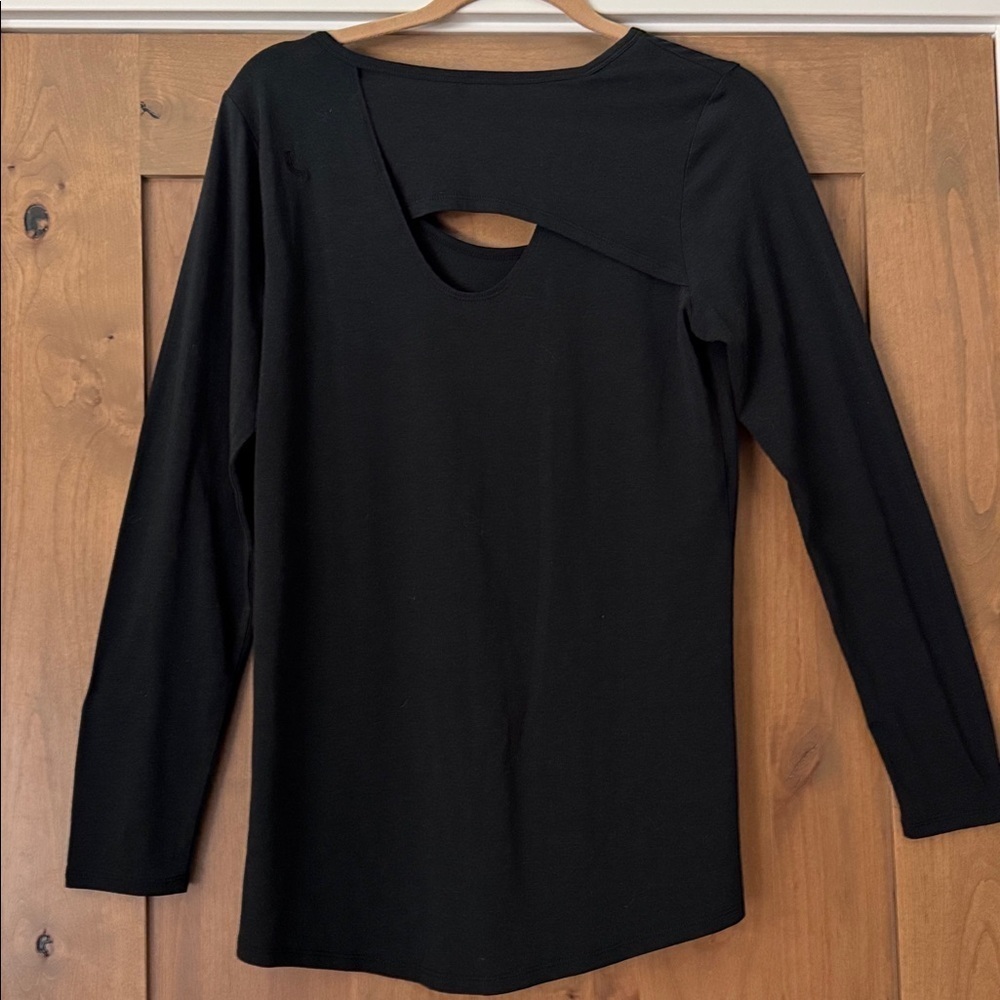 Lole Top Pullover Shirt Top Womens L Stretch Cut Out Organic Cotton activewear